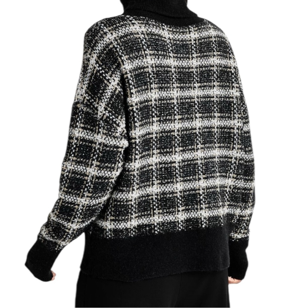 Splendid NWT “Ginny” Plaid Turtleneck Sweater - Picture 3 of 12